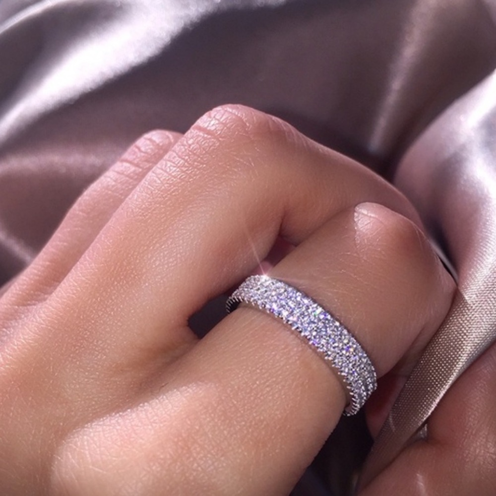 NWT Sterling Silver White Sapphire Diamond Ring